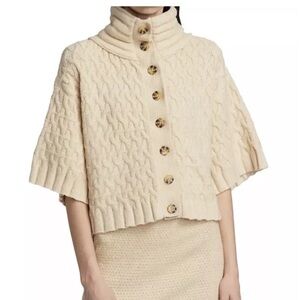 Free People women’s Mae Cream Cable Knit
Oversized Sweater sz XS button down